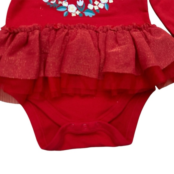 Baby Cat & Jack Red Christmas With Tulle Onsies Size 12 Months BNWOT - Picture 4 of 6
